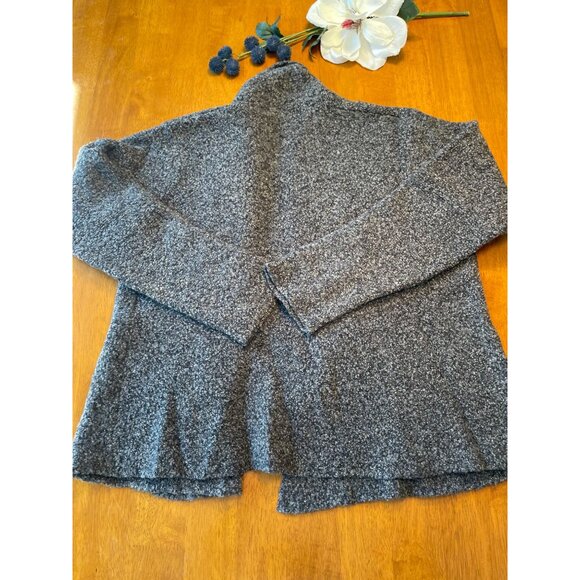 Eileen Fisher Petite Gray Open Front Cardigan Sweater - Picture 2 of 9